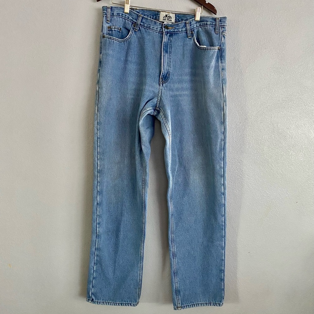 Old Mill Mens Jeans Size 38x36 Fleece Lined Straight Leg